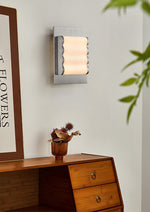 Wavelet Wall Sconce – Sculptural Fabric LED Wall Light in Stainless Steel