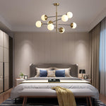 Waverly Modern Glass Chandelier in Gold for Dining Room and Living Room