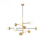 Waverly Modern Glass Chandelier in Gold for Dining Room and Living Room