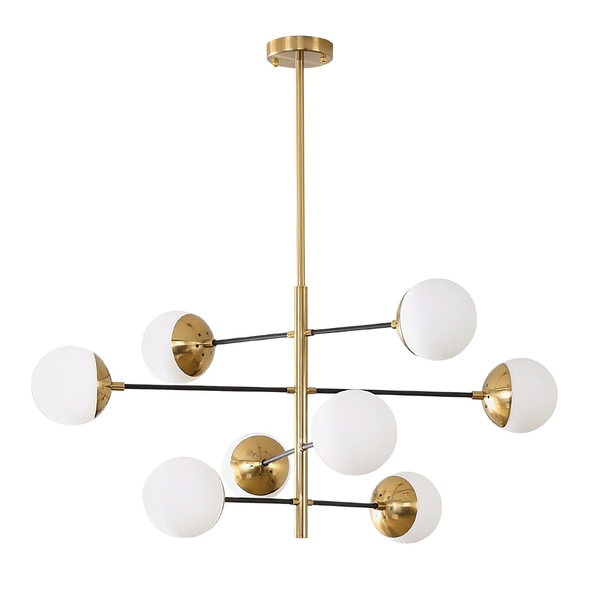 Waverly Modern Glass Chandelier in Gold for Dining Room and Living Room