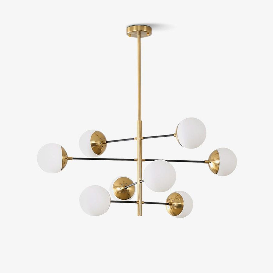 Waverly Modern Glass Chandelier in Gold for Dining Room and Living Room