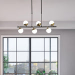 Waverly Six-Light Modern Glass Chandelier for Dining Room and Restaurant