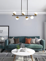 Waverly Six-Light Modern Glass Chandelier for Dining Room and Restaurant