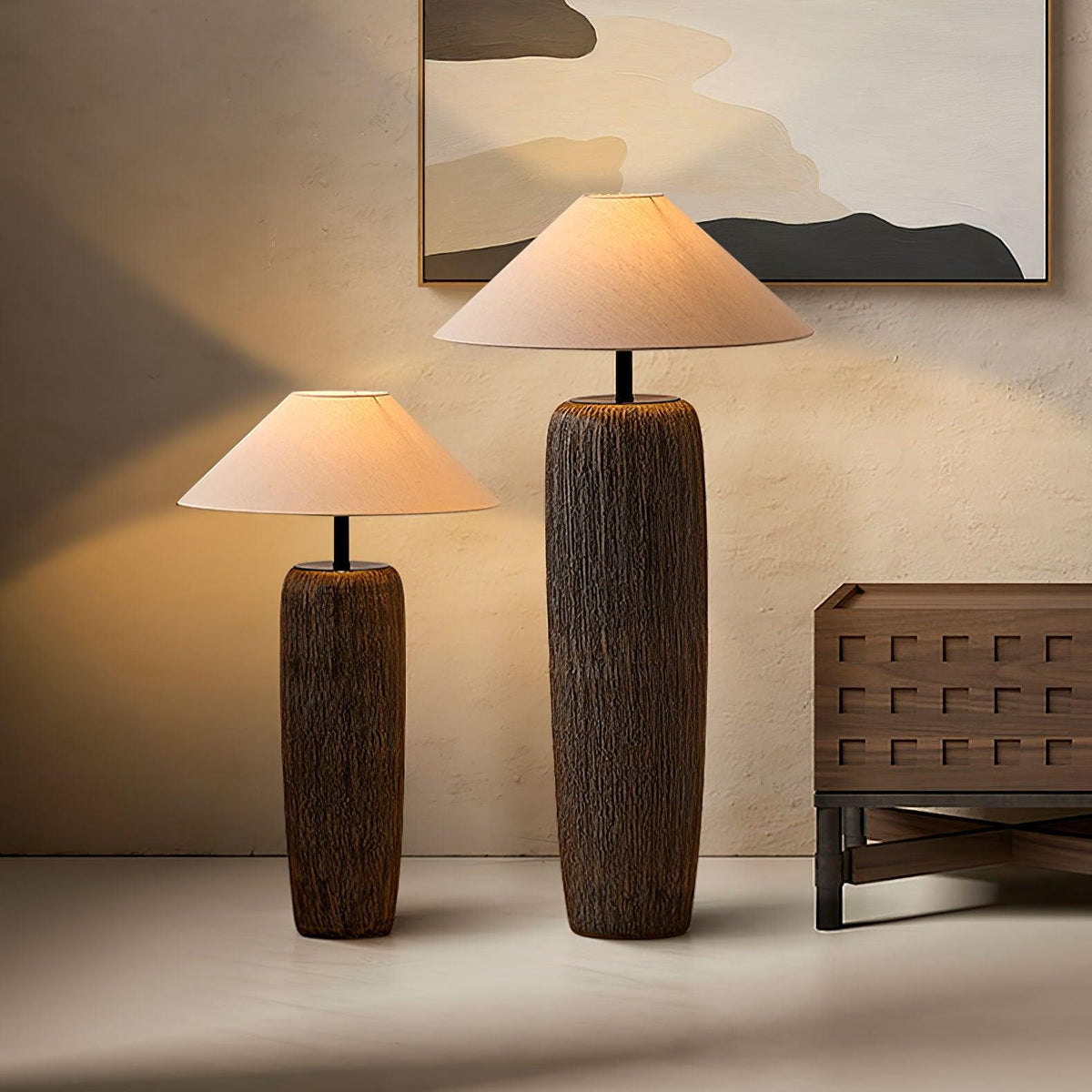 Weathered Wood Floor Lamp