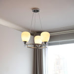 Werner Modern Chrome and Glass Chandelier for Dining Room and Living Room
