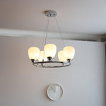 Werner Modern Chrome and Glass Chandelier for Dining Room and Living Room