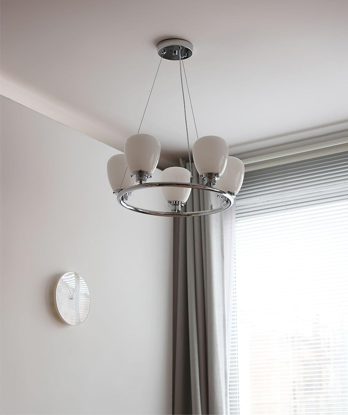 Werner Modern Chrome and Glass Chandelier for Dining Room and Living Room