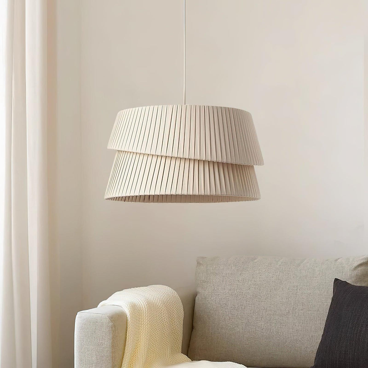 Nyla Fabric Pendant Light – Modern Minimalist Ceiling Lamp for Dining & Living Spaces