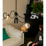 WhimsiLoop Sculptural Chandelier with Mixed Glass Shades