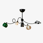 WhimsiLoop Sculptural Chandelier with Mixed Glass Shades