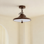 Whirl Ceiling Lamp – Modern Walnut & Chrome Flush Mount Light