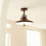 Whirl Ceiling Lamp – Modern Walnut & Chrome Flush Mount Light