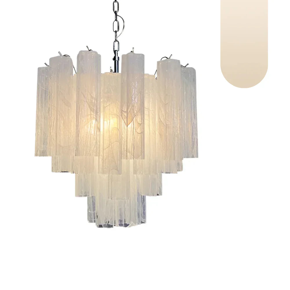 White Glass Tube Chandelier