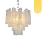 White Glass Tube Chandelier