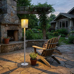 White Column Outdoor Floor Lamp – Modern Aluminum Garden Light