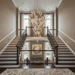 White Feather Art Deco Glass Chandelier – Customizable Modern LED Pendant Light