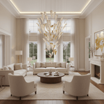 White Feather Art Deco Glass Chandelier – Customizable Modern LED Pendant Light