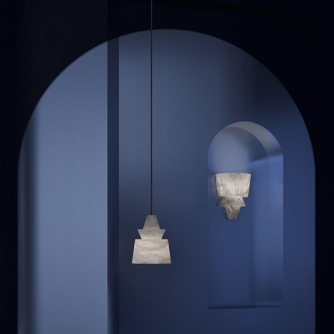 Strata Alabaster Pendant Light – Modern Sculptural Ceiling Lamp