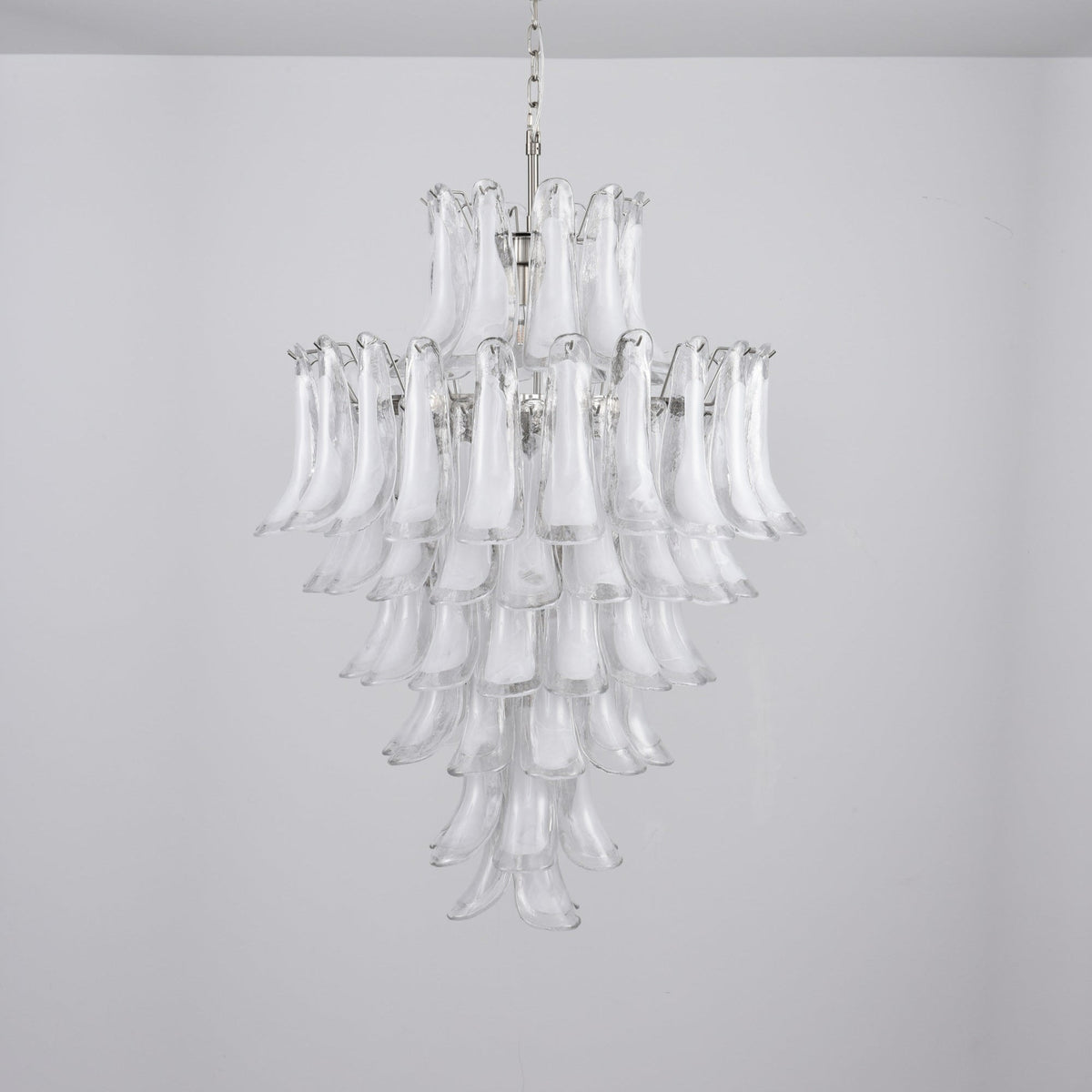 White Cloud Glass Petals Chandelier – Modern Venetian Style Lighting