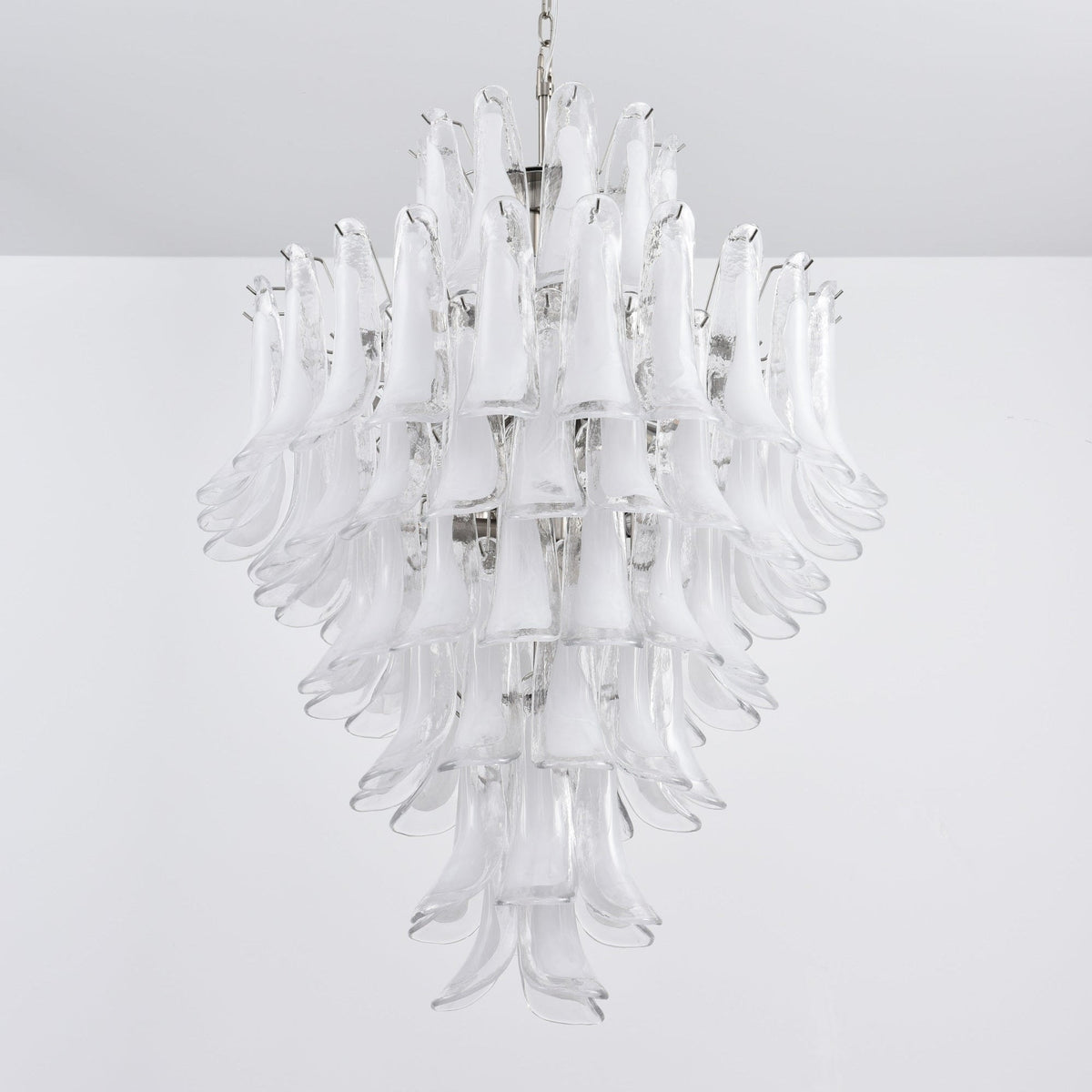White Cloud Glass Petals Chandelier – Modern Venetian Style Lighting