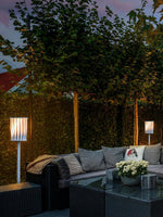 White Column Outdoor Floor Lamp – Modern Aluminum Garden Light