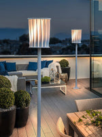 White Column Outdoor Floor Lamp – Modern Aluminum Garden Light