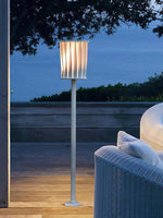 White Column Outdoor Floor Lamp – Modern Aluminum Garden Light