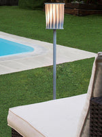 White Column Outdoor Floor Lamp – Modern Aluminum Garden Light