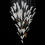 White Feather Art Deco Glass Chandelier – Customizable Modern LED Pendant Light