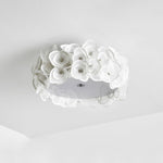 White Hydrangea Ceiling Lamp
