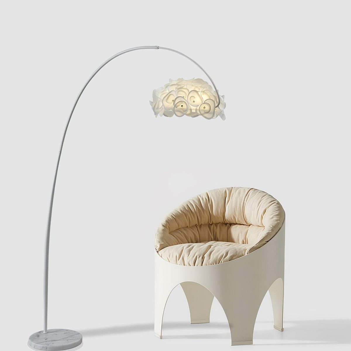 White Hydrangea Floor Lamp