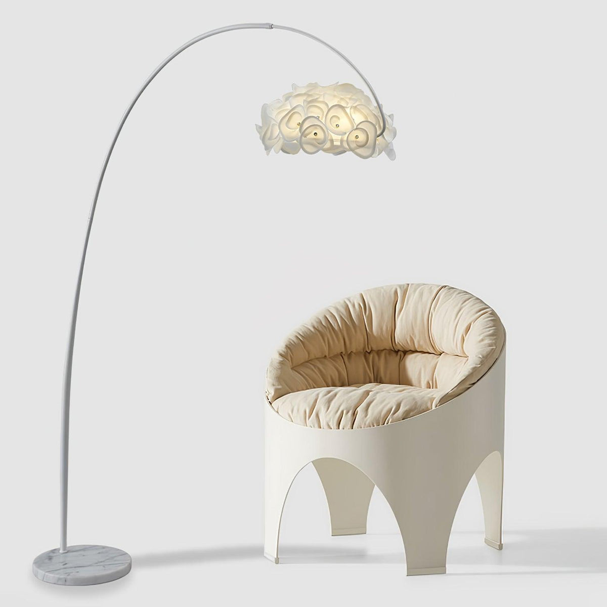 White Hydrangea Floor Lamp