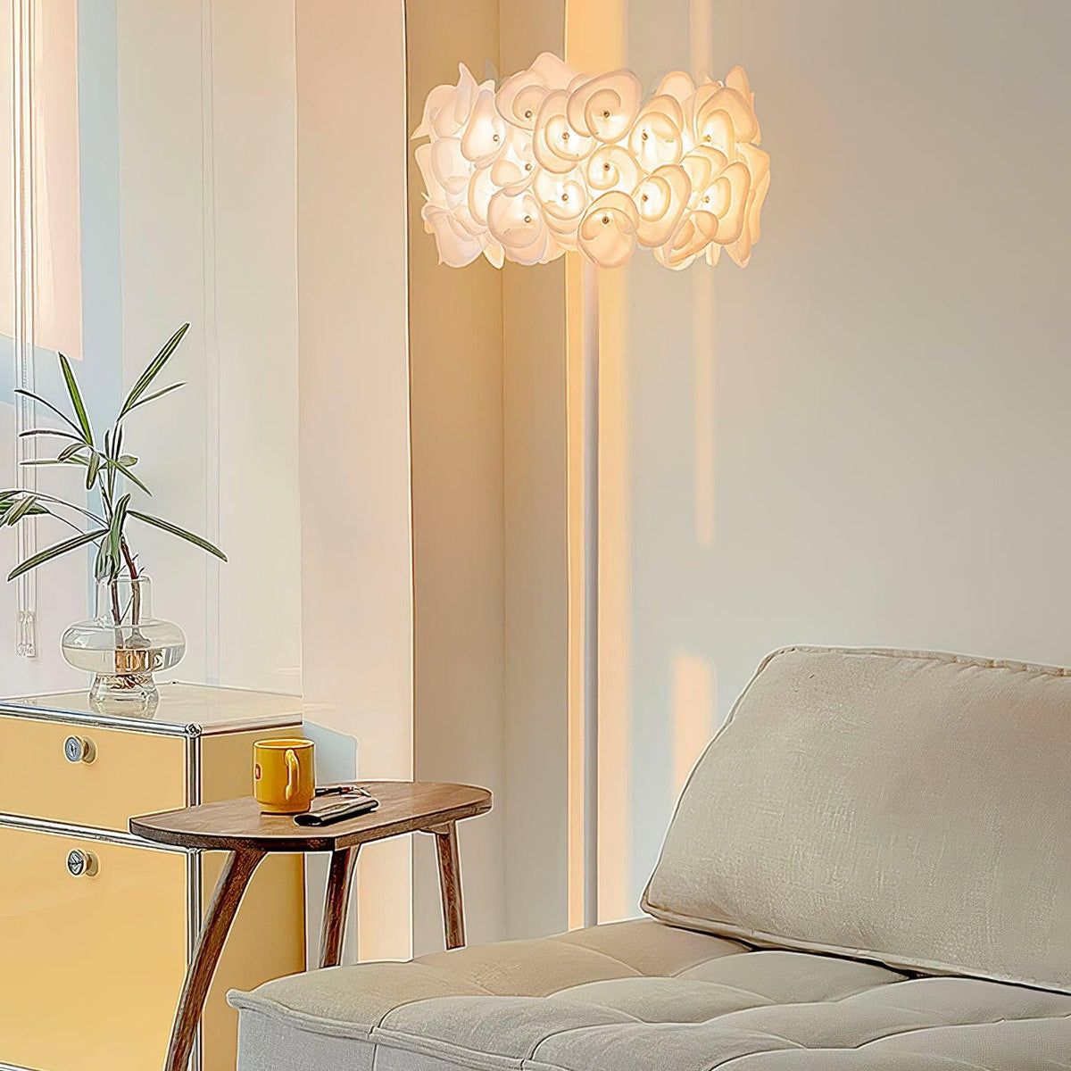 White Hydrangea Floor Lamp