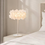 White Hydrangea Table Lamp