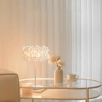 White Hydrangea Table Lamp