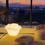 White Rose LED Table Lamp – Sculptural Petal Design for Modern Interiors