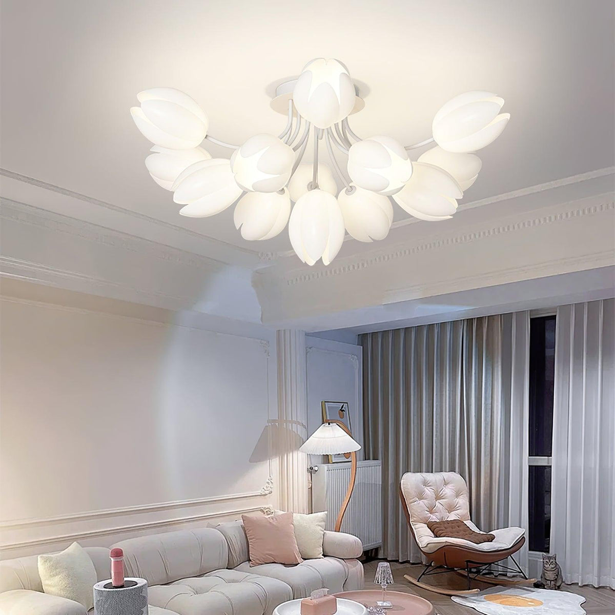 white-tulip-ceiling-light