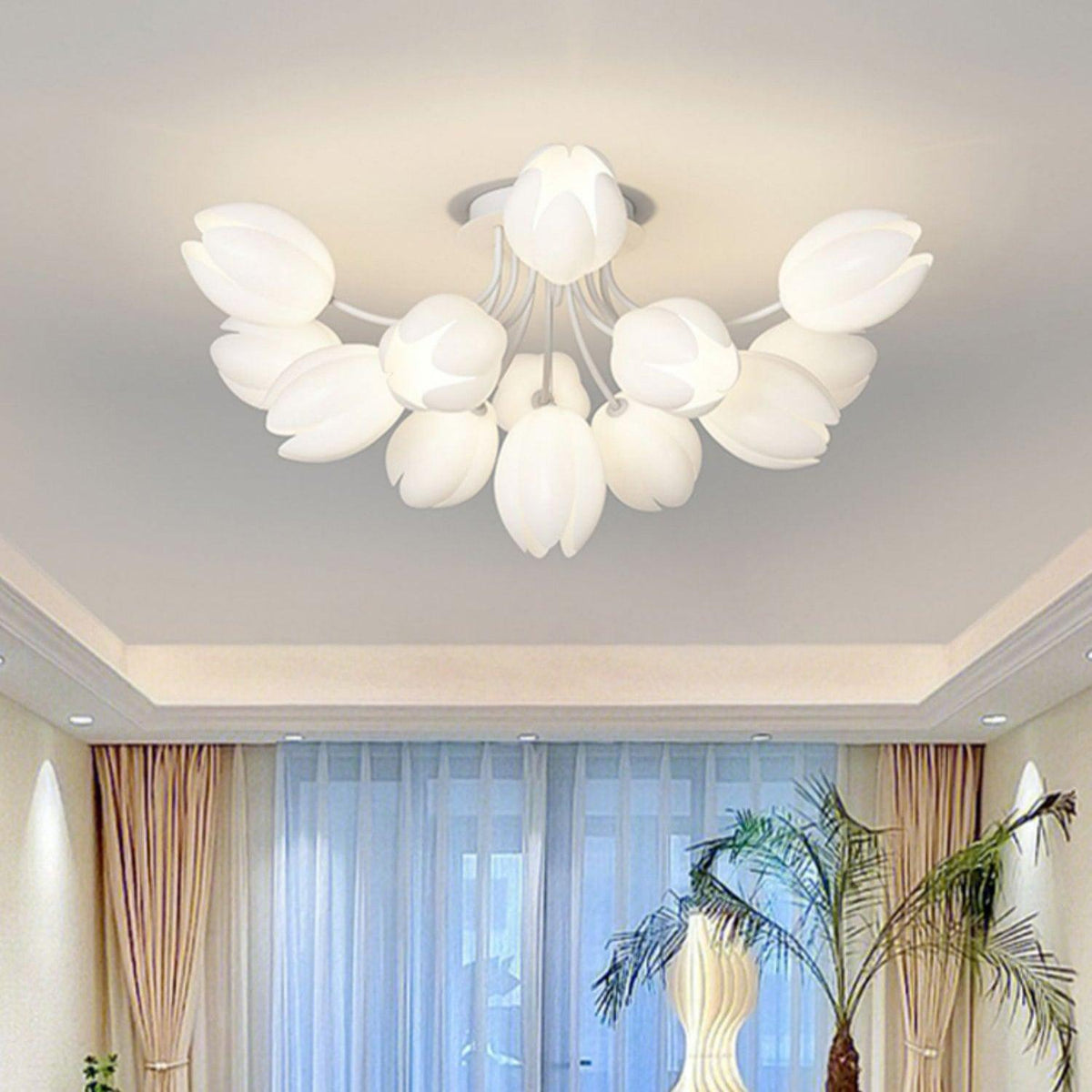 white-tulip-ceiling-light