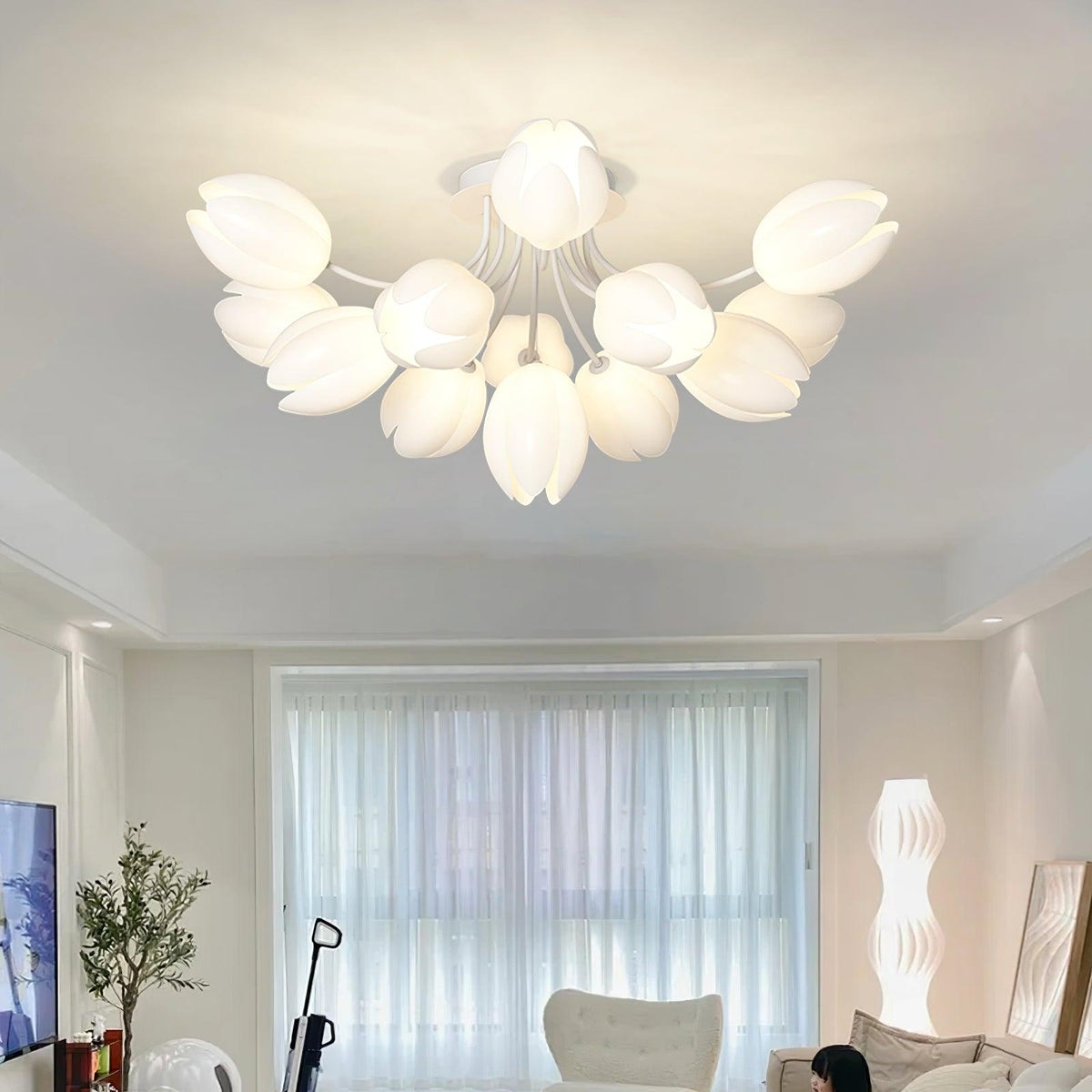 white-tulip-ceiling-light