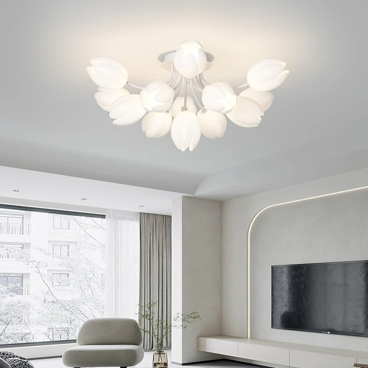white-tulip-ceiling-light