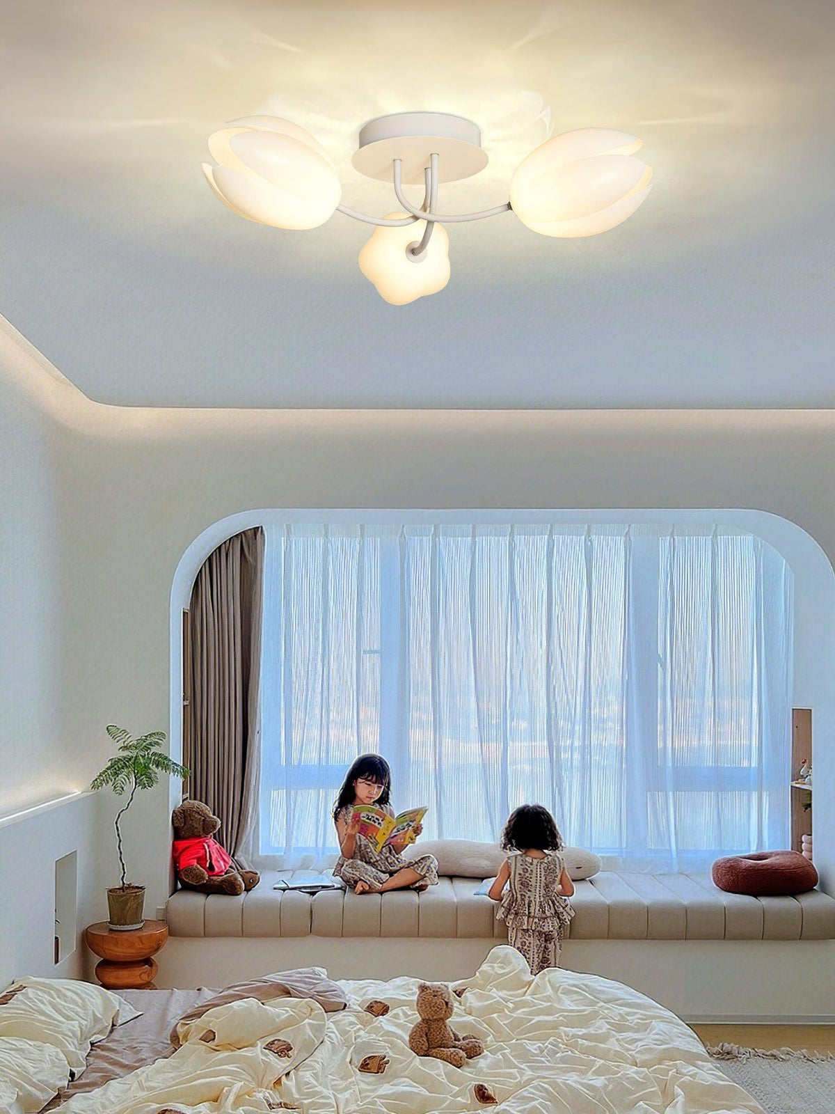 white-tulip-ceiling-light