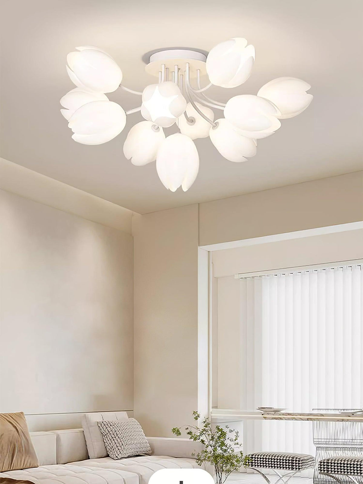 white-tulip-ceiling-light