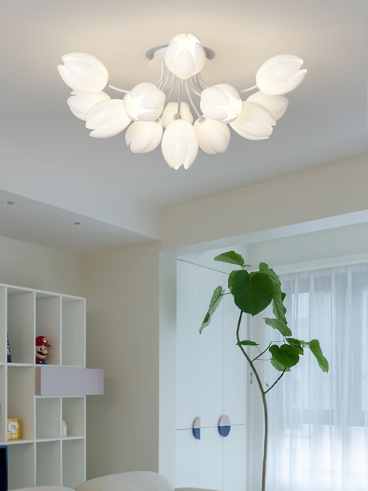 white-tulip-ceiling-light