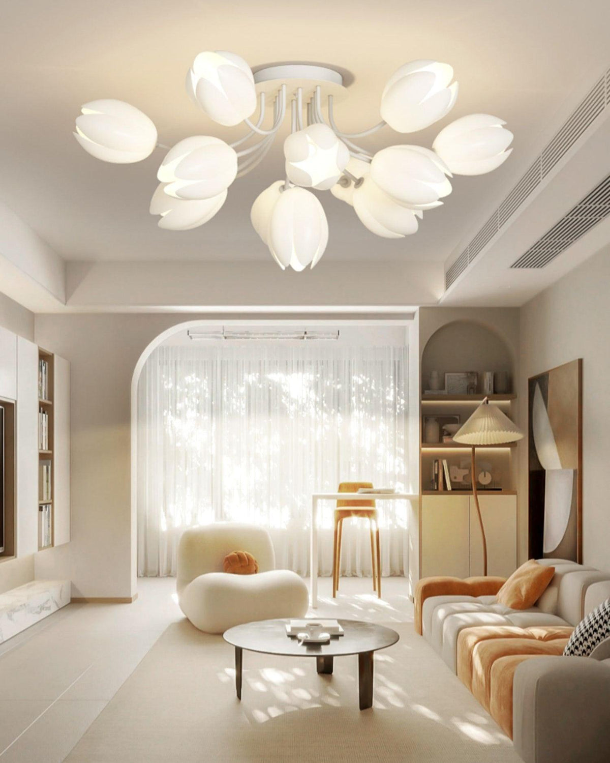 white-tulip-ceiling-light