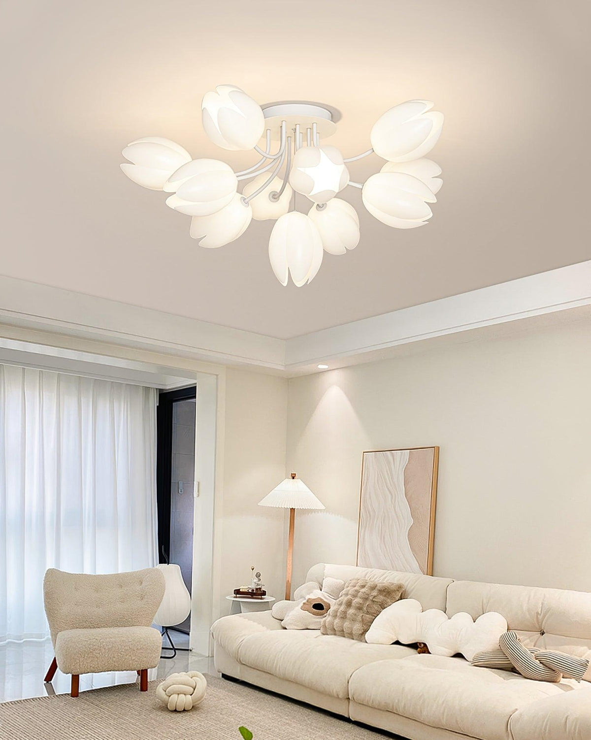 white-tulip-ceiling-light