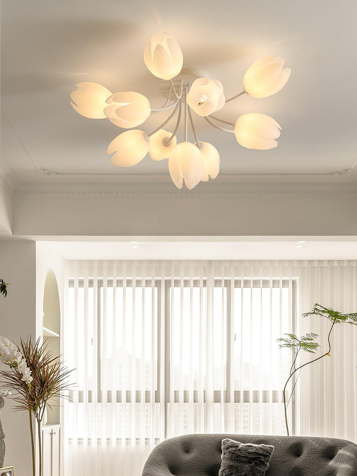 white-tulip-ceiling-light