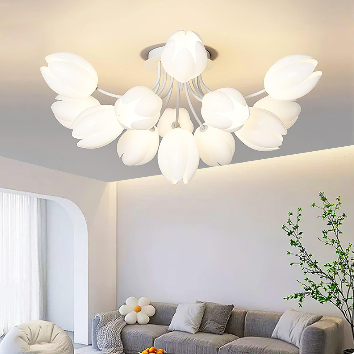 white-tulip-ceiling-light