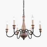 Willowbrook Farmhouse Chandelier – Rustic Wood & Metal 6-Light Pendant