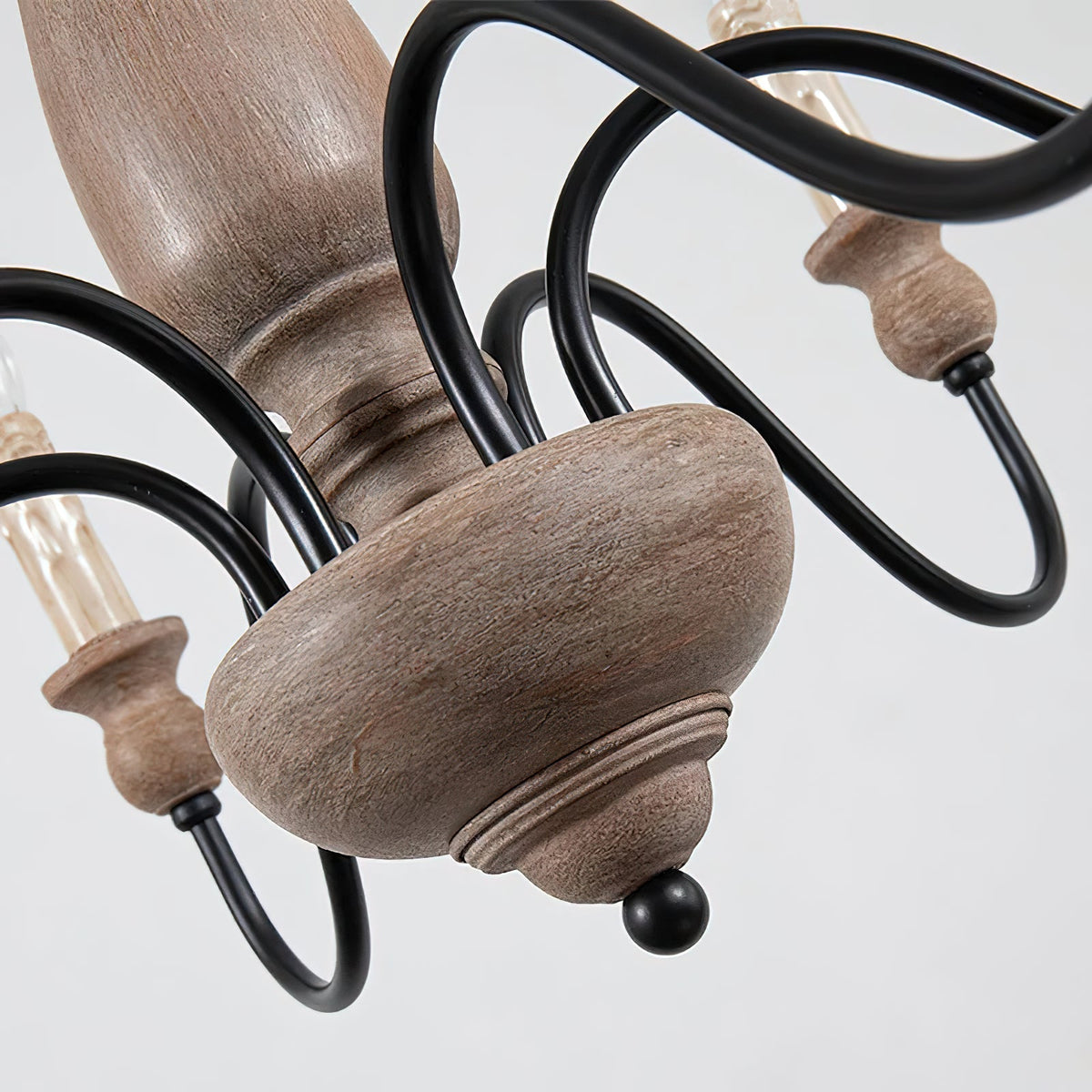 Willowbrook Farmhouse Chandelier – Rustic Wood & Metal 6-Light Pendant
