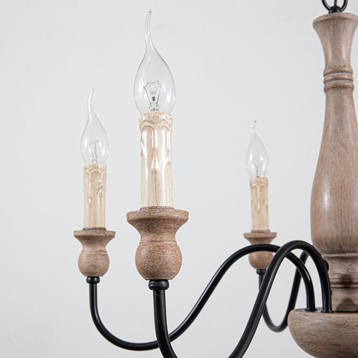 Willowbrook Farmhouse Chandelier – Rustic Wood & Metal 6-Light Pendant